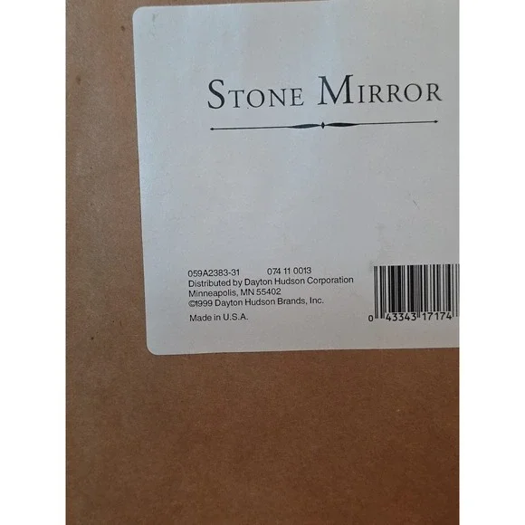 Stone Mirror By Dayton Hudson Corp Vtg 1999 12x12x1.5